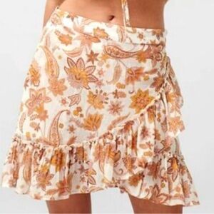 Ghanda Paisley Cotton Ruffle Mini Skirt